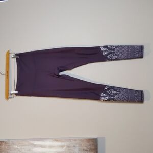 Manduka workout pants with snake skin ankle design